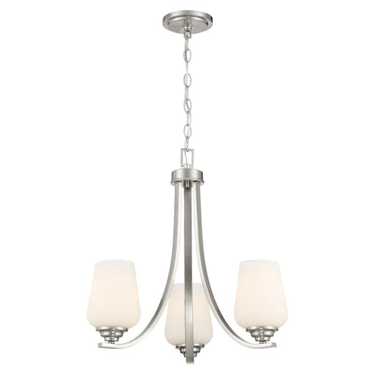 Minka Lavery Shyloh 3 Light Chandelier Fixture in Brushed Nickel - 4923-84