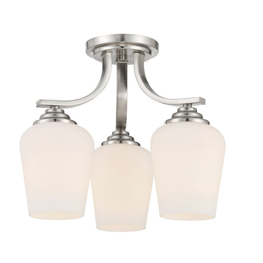 Minka Lavery Shyloh 3 Light Semi Flush/Chandelier in Brushed Nickel - 4926-84