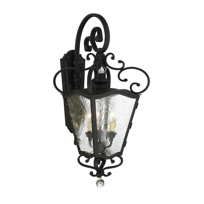 Minka Lavery Brixton Ivy 3 Light Outdoor Lantern, Coal/Honey Gold - 9333-661