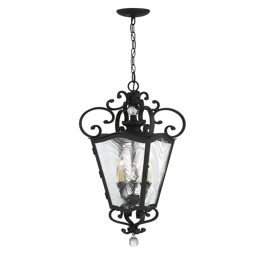 Minka Lavery Brixton Ivy 3 Light Outdoor Chain Hung, Coal/Honey Gold - 9334-661