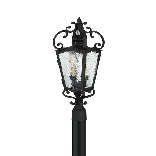 Minka Lavery Brixton Ivy 3 Light Post Lamp, Coal/Honey Gold - 9336-661
