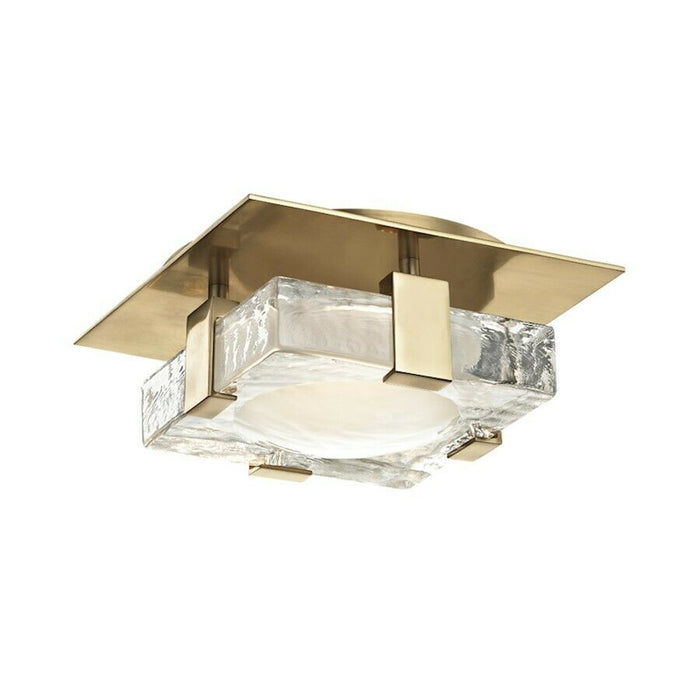 Hudson Valley Bourne 1 Light LED Wall Sconce 8"x8", Aged Brass - 9808-AGB
