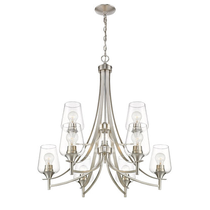 9 Light 31.5" Chandelier, Clear