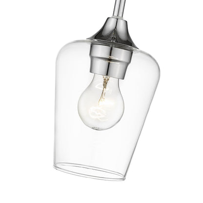 1 Light Mini Pendant in Chrome/Clear