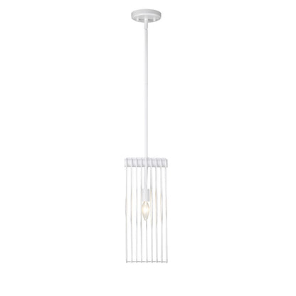 1 Light 16.75" Mini Pendant, White, Gloss White