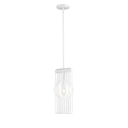 1 Light 16.75" Mini Pendant, White, Gloss White