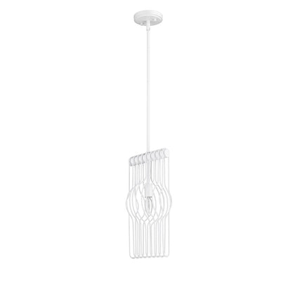 1 Light 16.75" Mini Pendant, White, Gloss White